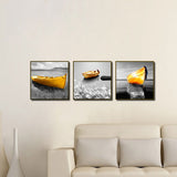 Miico,Painted,Three,Combination,Decorative,Paintings,Yellow,Decoration