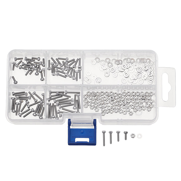 Suleve,M2SH1,240Pcs,Socket,Screw,Stainless,Steel,Washer,Assortment