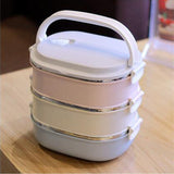 Tiers,Stainless,Steel,Lunch,Portable,Bento,Insulated,Thermal,Container