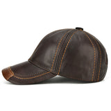 Collrown,Cowhide,Leather,Solid,Baseball,Casual,Sunshade,Sport,Adjustable,Snapback