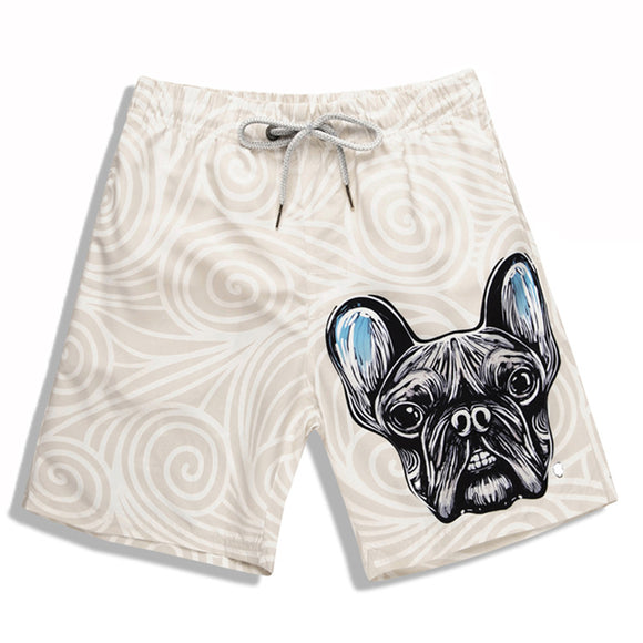 S5246,Beach,Shorts,printing,French,Bulldog,waterproof,drying,Breathable,Board,Short