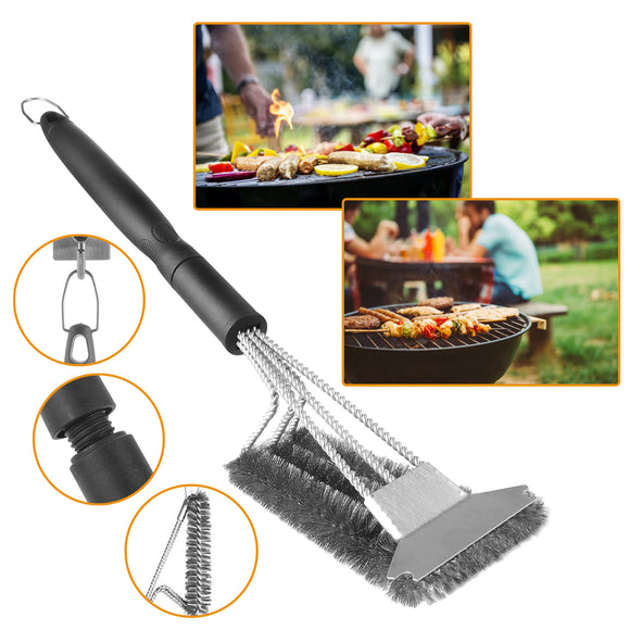 Barbecue,Grill,Cleaning,Brush,Steel,Heads,Clean