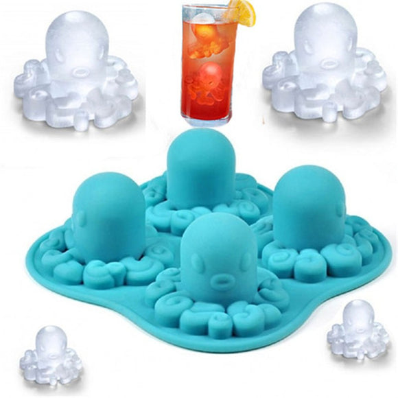 Funny,Tricks,Party,Drinking,Silicone,Octopus,Freeze,Chocolate,Molds