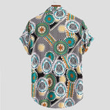 INCERUN,Short,Sleeve,Vintage,Ethnic,Printed,Shirts,Hawaiian,Beach,Party,Blouse