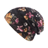 Women,Summer,Breathable,Flowers,Ethnic,Cotton,Beanie,Vintage,Elastic,Turban