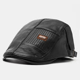 Collrown,Men's,Leather,Beret,Casual,Newsboy
