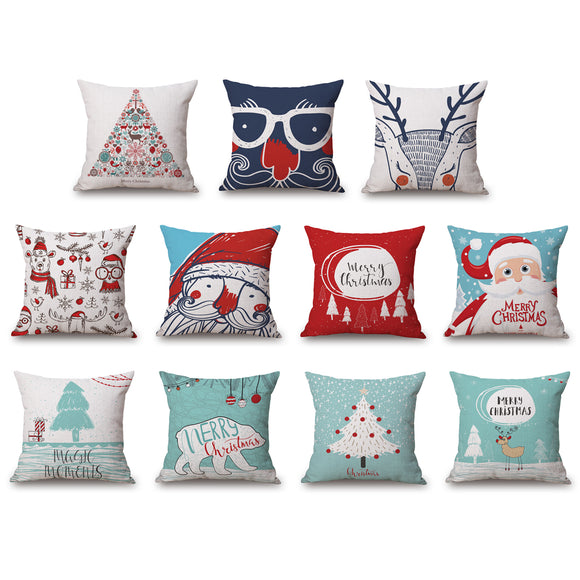 Christmas,Linen,Cushion,Cover,45*45,Pillowcase,Cushions,Throw,Pillow,Decor,Festive