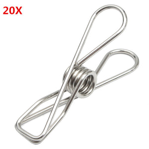 Suleve,SSCH01,20Pcs,Stainless,Steel,Clothes,Metal,Clips,Hanger,Socks,Underwear,Towel,Sheet