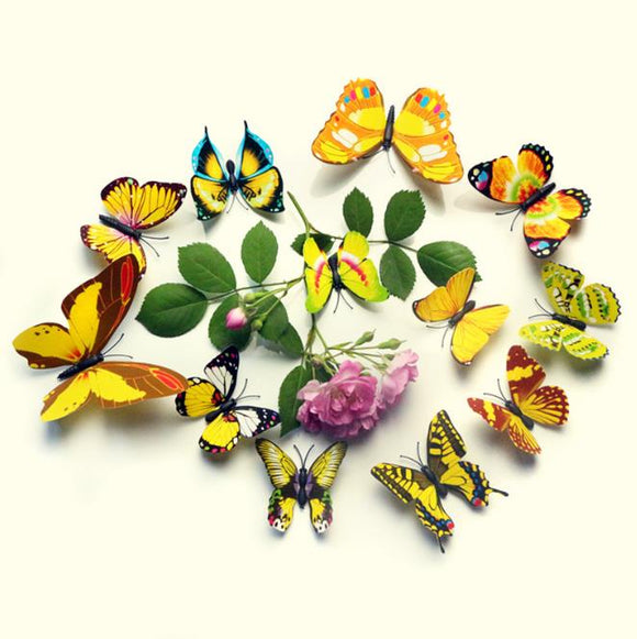 12Pcs,Colorful,Butterfly,Sticker,Fridge,Magnet,Decor,Applique