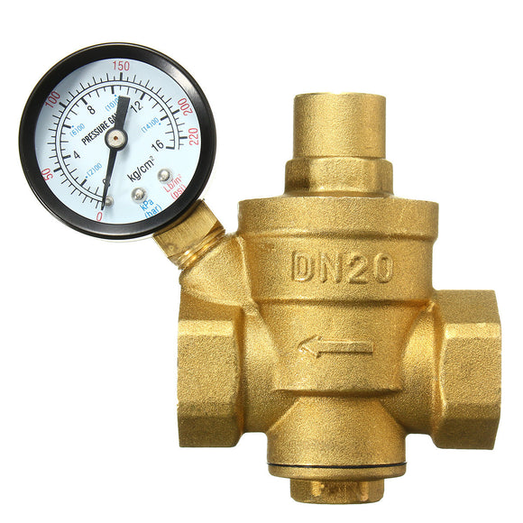 Brass,Adjustable,Water,Heater,Pressure,Reducing,Valve,Gauge,Meter,Safety,Relief,Valve,Pressure,Regulator,Controller
