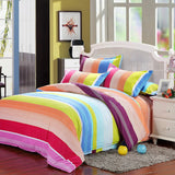 Polyester,Colorful,Stripes,Single,Queen,Reactive,Bedding,Sheet,Duvet,Cover,Pillowcase