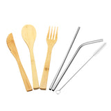 Bamboo,Wooden,Cutlery,Spoon,Cutter,Straw,Brush,Flatware,Tableware,Camping,Picnic