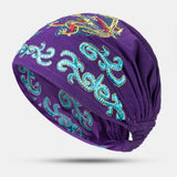 Women,Ethnic,Embroidery,Beanie,Vintage,Elastic,Breathable,Turban