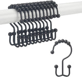 12Pcs,Stainless,Steel,Shower,Curtain,Hooks,Rings,Metal,Double,Glide,Shower,Hooks,Bathroom,Shower,Curtains