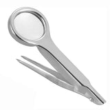 Magnifier,Multifunctional,Tweezer,Portable,Stainless,Steel,Magnifying,Glass