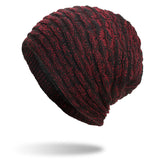 Women,Special,Stripe,Velvet,Knitted,Outdoor,Double,Layers,Slouch,Beanie