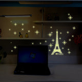 Luminous,Eiffel,Tower,Stickers,Darkness,Window,Decor