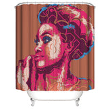 Waterproof,African,American,Women,Abstract,Design,Shower,Curtain,Pedestal,Bathroom,Toilet,Cover,Cushion,Carpet