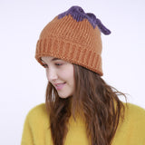 Women,Winter,Patchwork,Small,Knitted,Beanie
