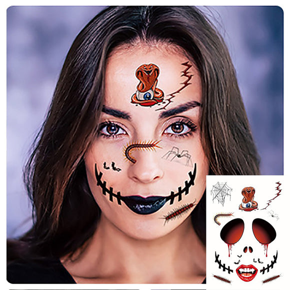 Halloween,Tattoo,Stickers,Scary,Halloween,Temporary,Tattoos,Terror,Sticker,Halloween,Festival,Descoration