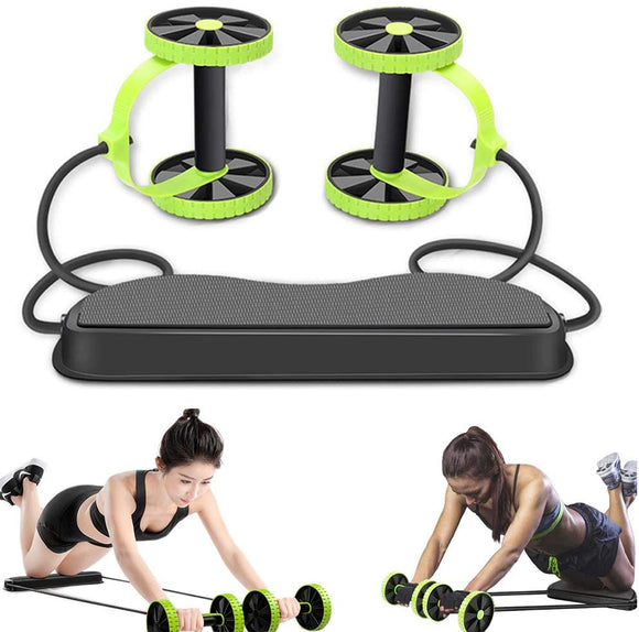 Double,Roller,Abdominal,Trainer,Multifunctional,Puller,Roller,Slimming,Muscle,Fitness,Exercise,Tools