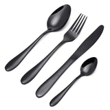 Stainless,Steel,Black,Flatware,Dinnerware,Cutlery,Spoons,Tableware,Kitchen,Dinner