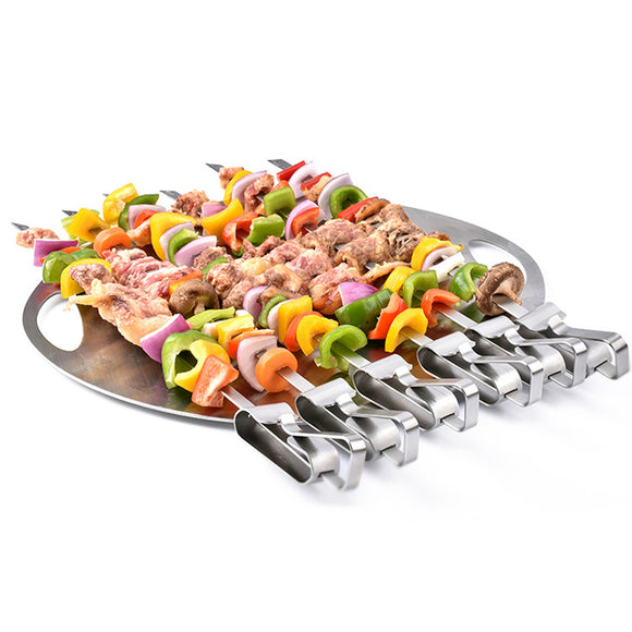 BOLEEFUN,Reusable,Skewers,Removable,Forks,Pushable,Skewers,Camping