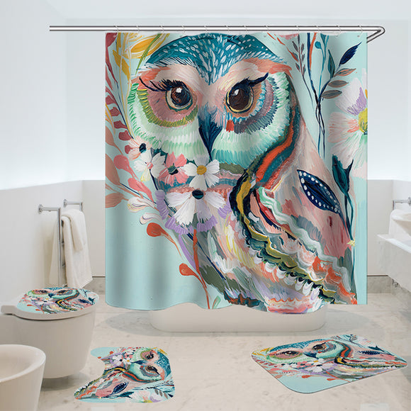 Printed,Shower,Curtain,Three,Products,Bathroom,Decor