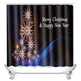 Bathroom,Merry,Christmas,Decoration,Style,Floor,Covered,Toilet,Shower,Curtain