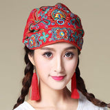 Women,Ethnic,Embroidery,Cotton,Beanie,Vintage,Elastic,Breathable,Turban