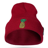 Women,Winter,Pineapple,Embroidered,Knitted,Casual,Skullies,Beanies