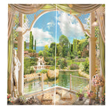 Panel,Printed,Landscape,Window,Curtain,Bedroom,Valance,Divider,Sheer,Curtains