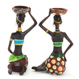 Resin,Figurine,Craft,Candlestick,African,Women,Beauty,Statue,Decorative,Hardware