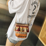 Women,Handle,Straw,Bucket,Barrel,Beach,Pouch,Rattan,Messenger,Handbag,Outdoor,Travel