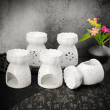 Lotus,Flower,Ceramic,Incense,Burner,Light,Holder,Fragrance,White