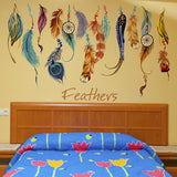 Lucky,Colorful,Feather,Stickers,Decor,Transparent,Removable,Waterproof,Sticker