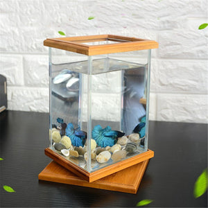 Aquarium,Lighting,Clear,Glass,Container,Office,Desktop,Decor!