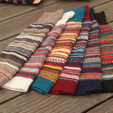 Senshoes,Vintage,Color,Striped,Fashion,Piles,Socks,Boots,Leggings,Korean,Socks