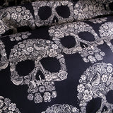 Black,White,Skull,Printed,Quilt,Cover,Pillowcase,Halloween,Style,Bedding