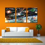 Miico,Painted,Three,Combination,Decorative,Paintings,Spaceship,Decoration