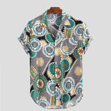 INCERUN,Short,Sleeve,Vintage,Ethnic,Printed,Shirts,Hawaiian,Beach,Party,Blouse