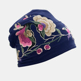 Women,Cotton,Embroidery,Flower,Printing,Ethnic,Style,Beanie,Breathable,Turban