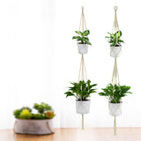 Double,Layer,Handmade,Cotton,Flower,Hanging,Basket,Flower,Hanger,Ropes,Garden,Decoration