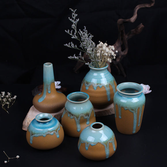 Zakkz,Glaze,Ceramic,Ornaments,Handmade,Aroma,Bottle,Flower,Arrangement,Pottery,Decor