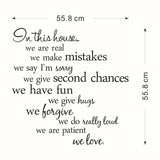 60X56CM,House,English,Letter,Proverbs,Stickers,Decoration