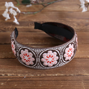 Ethnic,Temperament,Embroidery,Flower,Headband,Peach,Heart,Fabric,Embroidery