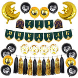 Mubarak,Party,Black,Silver,Series,Party,Decoration,Balloon,Tissue,Paper,Flower,Celebration,Supplies