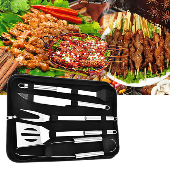 Stainless,Steel,Tableware,Outdoor,Picnic,Barbecue,Utensils,Portable,Cooking,Tools