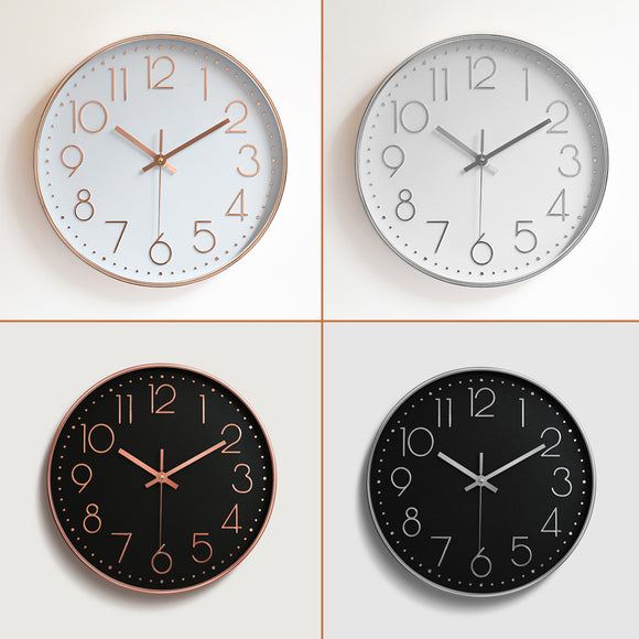 Modern,Black,White,Silent,Clock,Hanging,Office,Decor