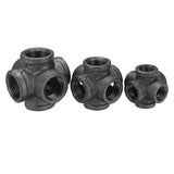 Fitting,Malleable,Black,Double,Outlet,Cross,Female,Connector"